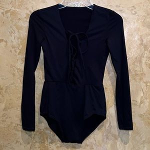 Black lace up Bodysuit, size small, worn a few times